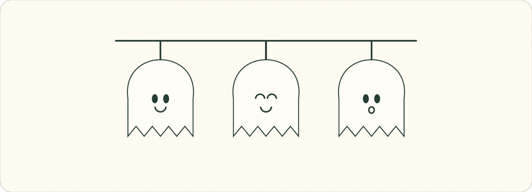 Little Ghost Garland example from the included printable guide