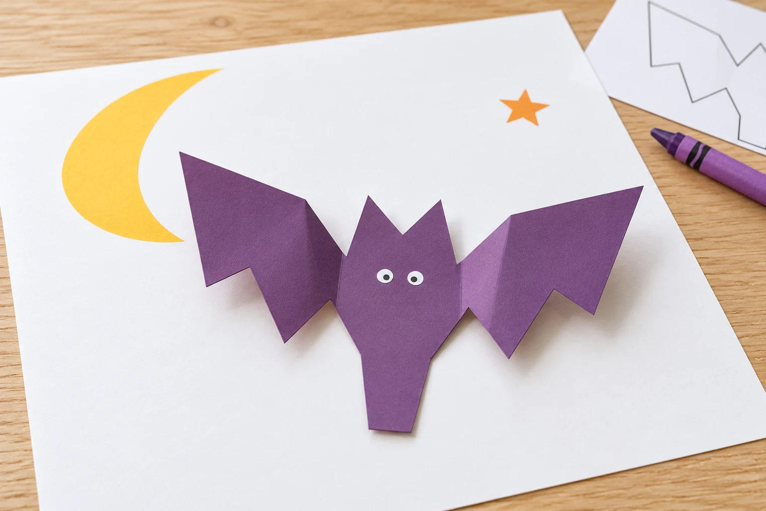 Fold & Flutter Bat example from the included printable guide