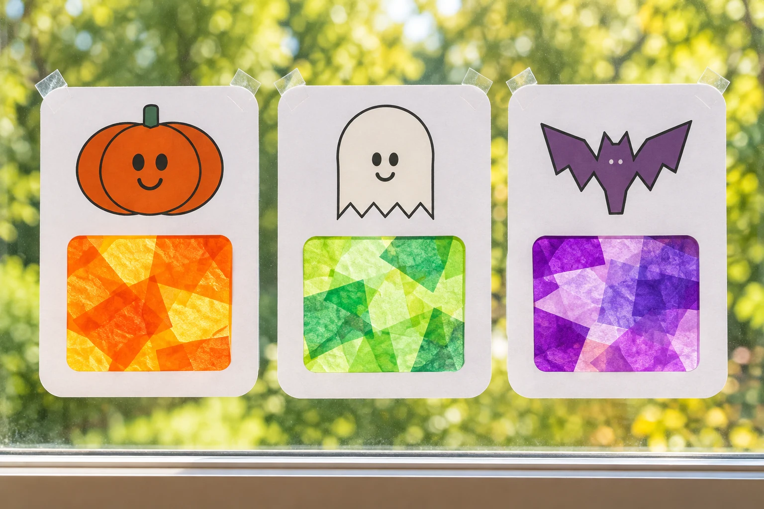 Colorful Window Shapes example from the included printable guide