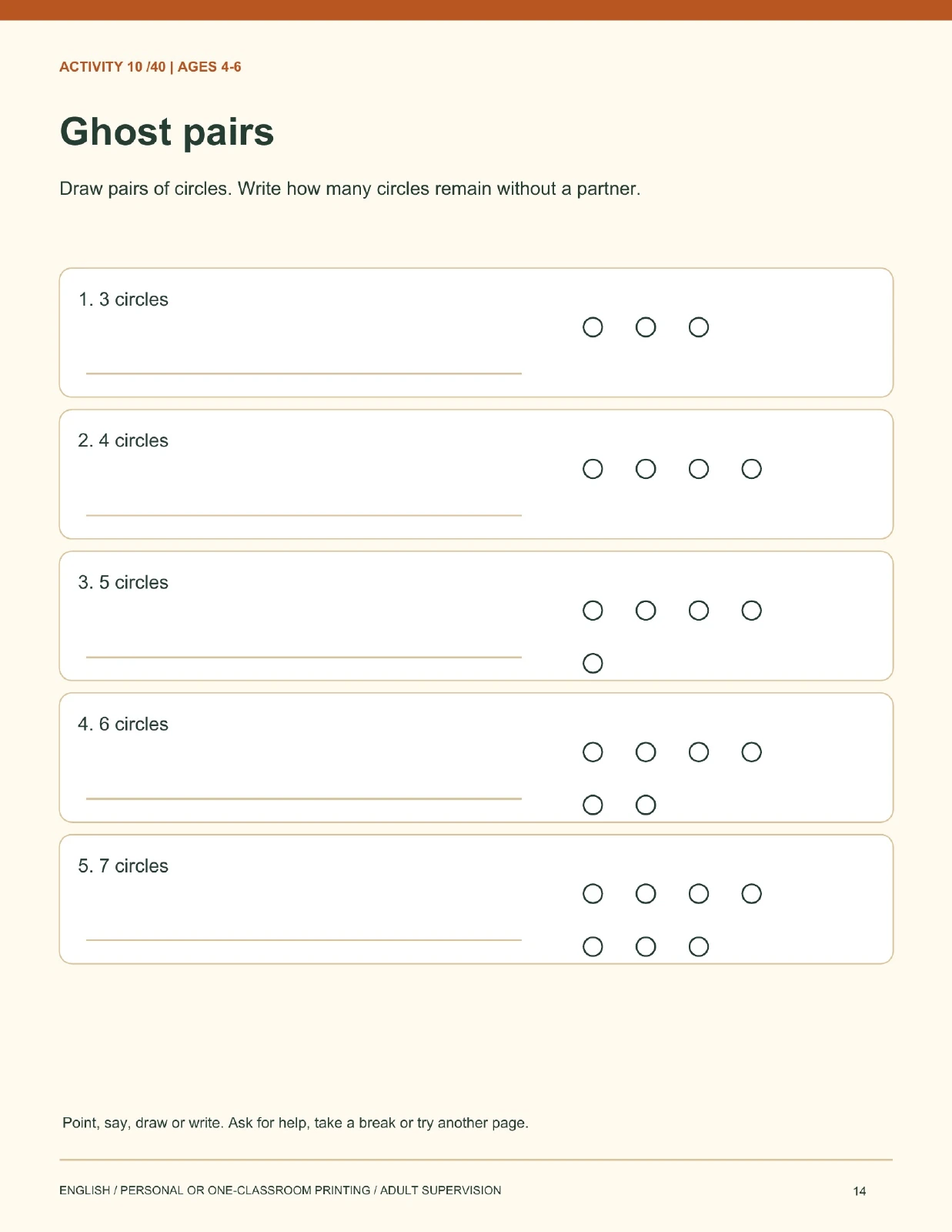 Ghost pairs printable page