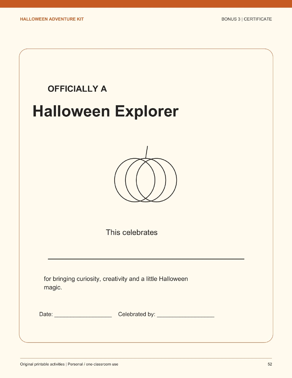 Adventure Certificate printable